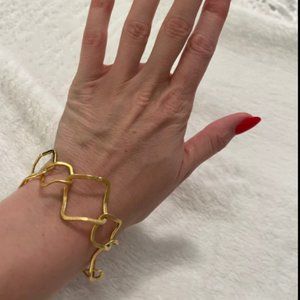 Handmade Gold Interlocking Square Link Bracelet